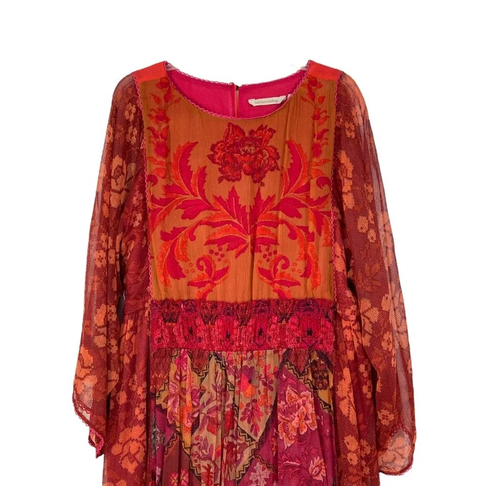 SOFT SURROUNDINGS Floral Boho Long Midi Dress XL - Picture 7 of 15